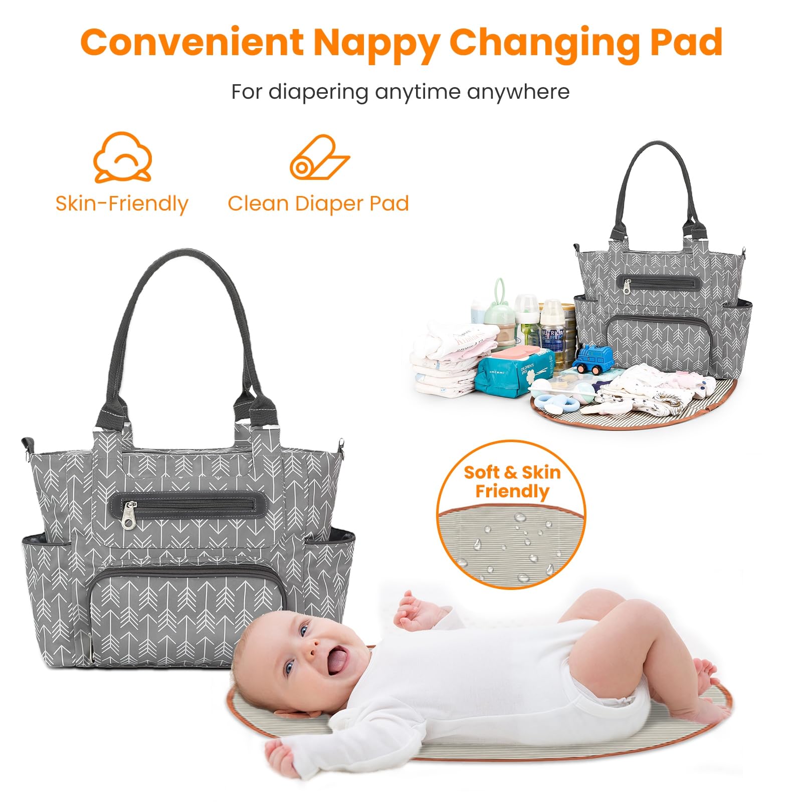 Moclever pockets organize wipes, outfits, pacifiers, and more