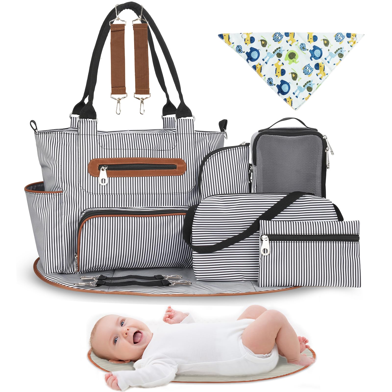Moclever diaper bag tote opening view for quick access on the go
