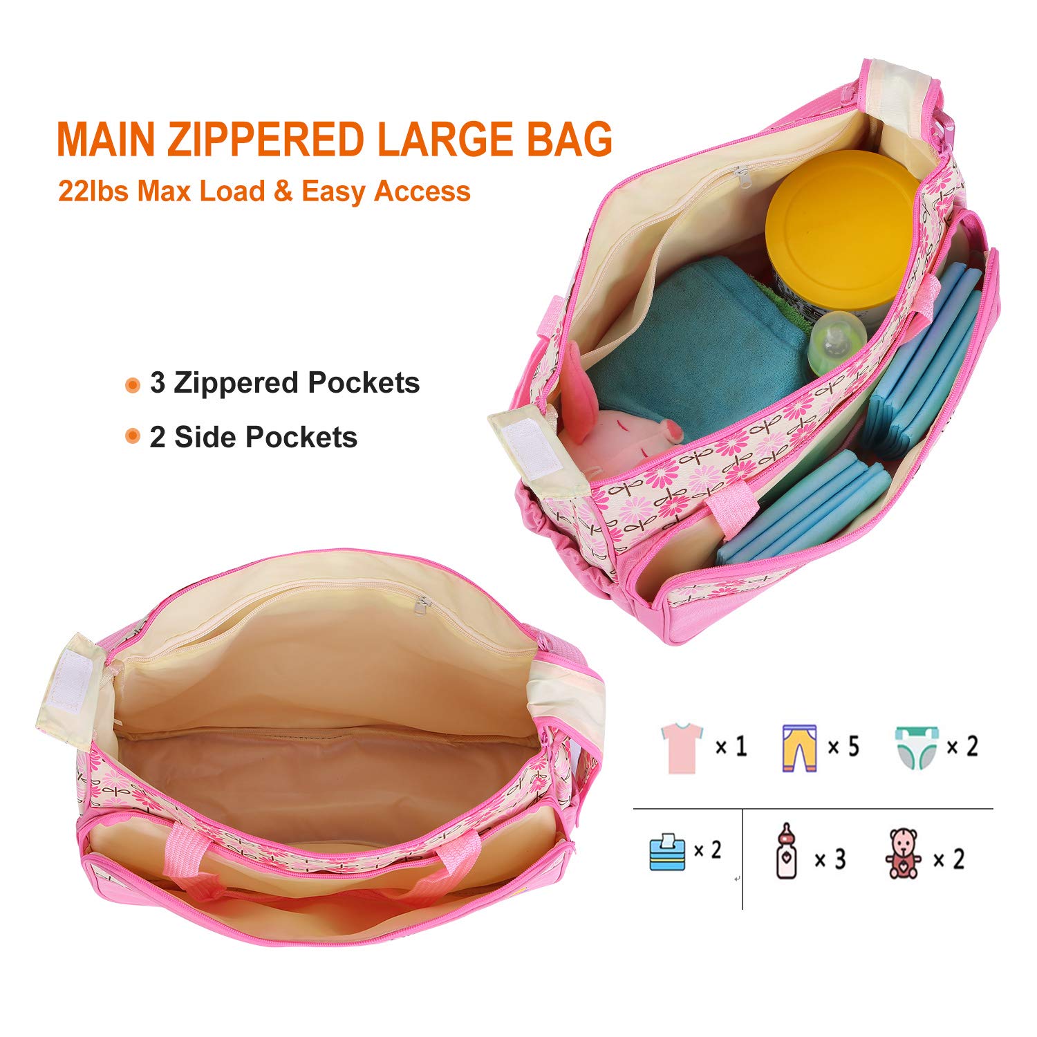 Moclever portable changing pad pink provides clean diaper changes anywhere.