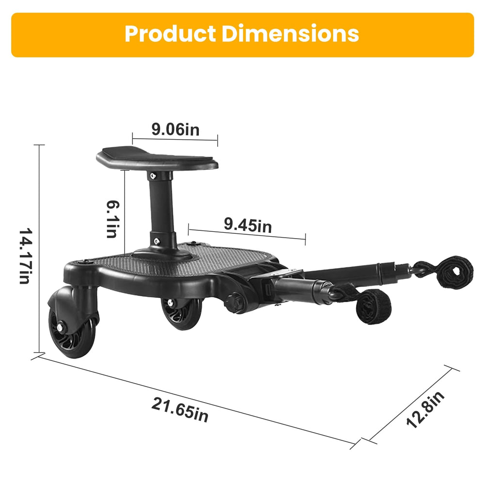 Moclever stroller board anti-slip platform keeps little riders secure.