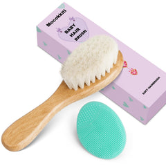 Mocokkiti green silicone cradle-cap brush for safe cradle cap cleansing