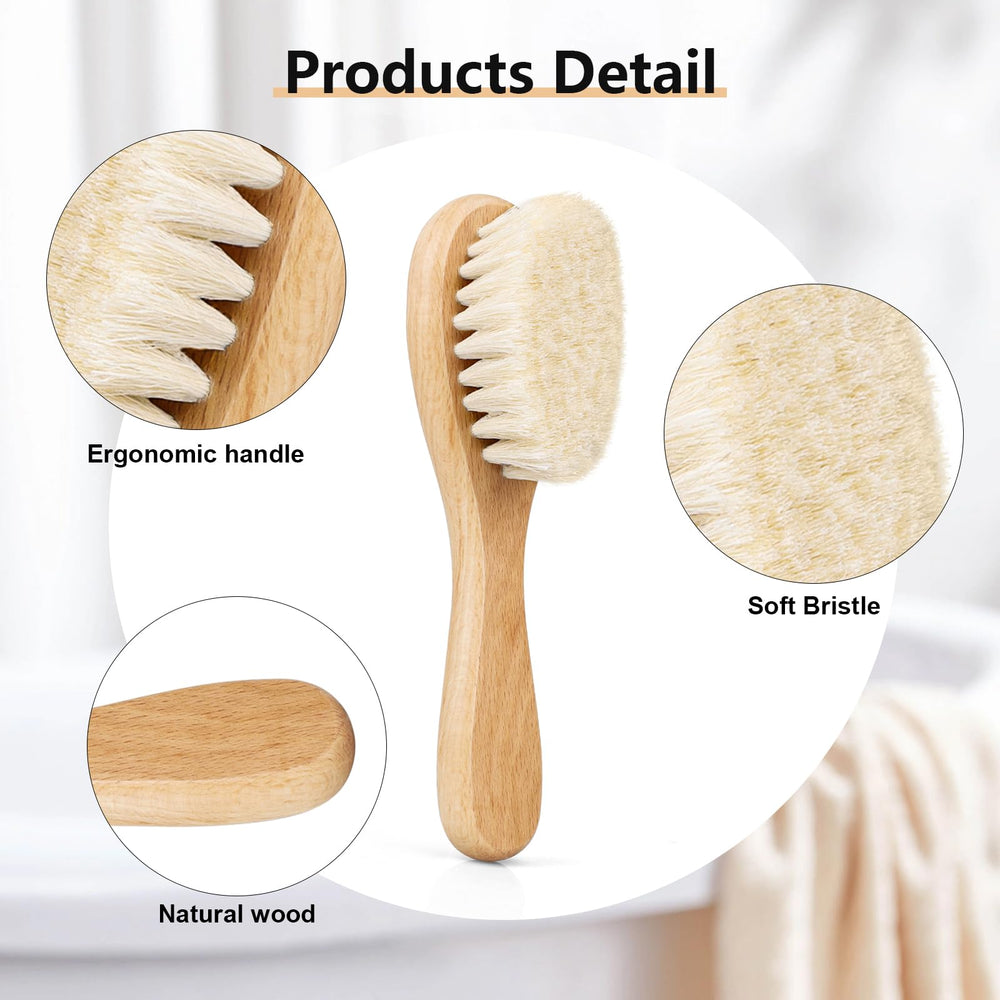 Mocokkiti scalp massage brush promoting gentle circulation during grooming