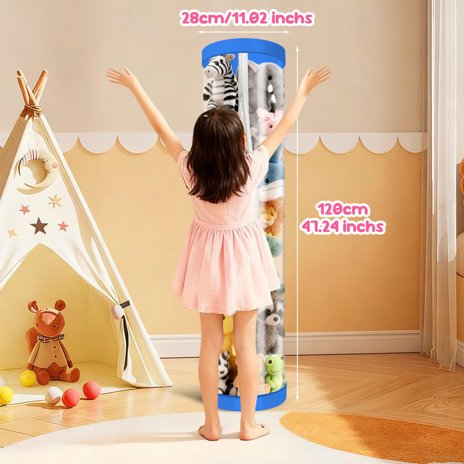 Mocuba transparent tube demonstrates clear visibility for quick toy identification.