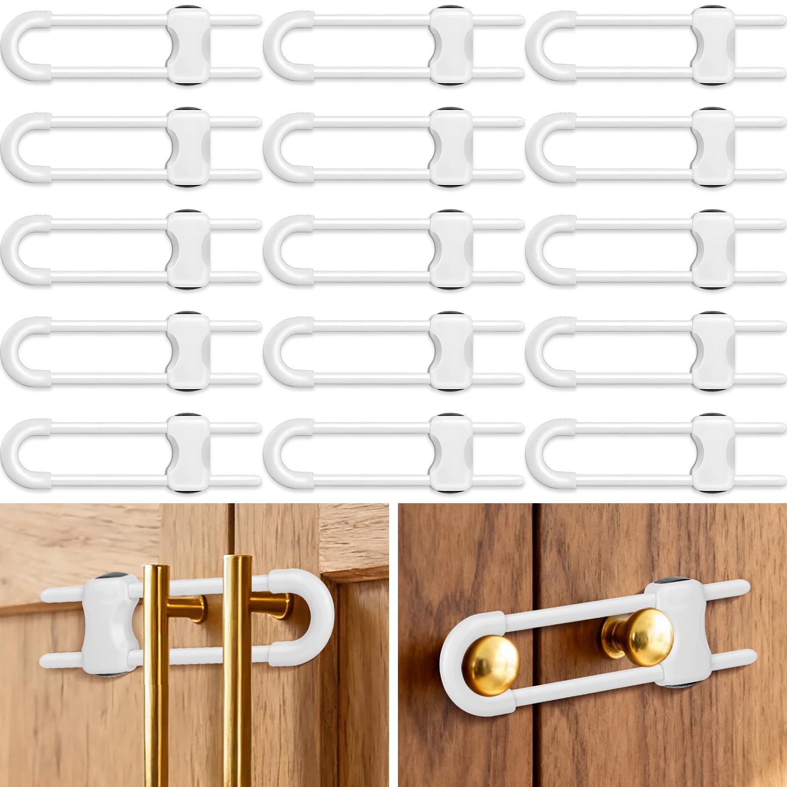 Modacraft 15pcs cabinet locks bundle offers versatile child-safety protection for cabinets