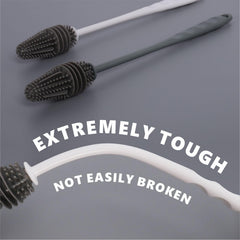 MODADOG long-handled brush close-up shows soft silicone bristles for gentle cleaning