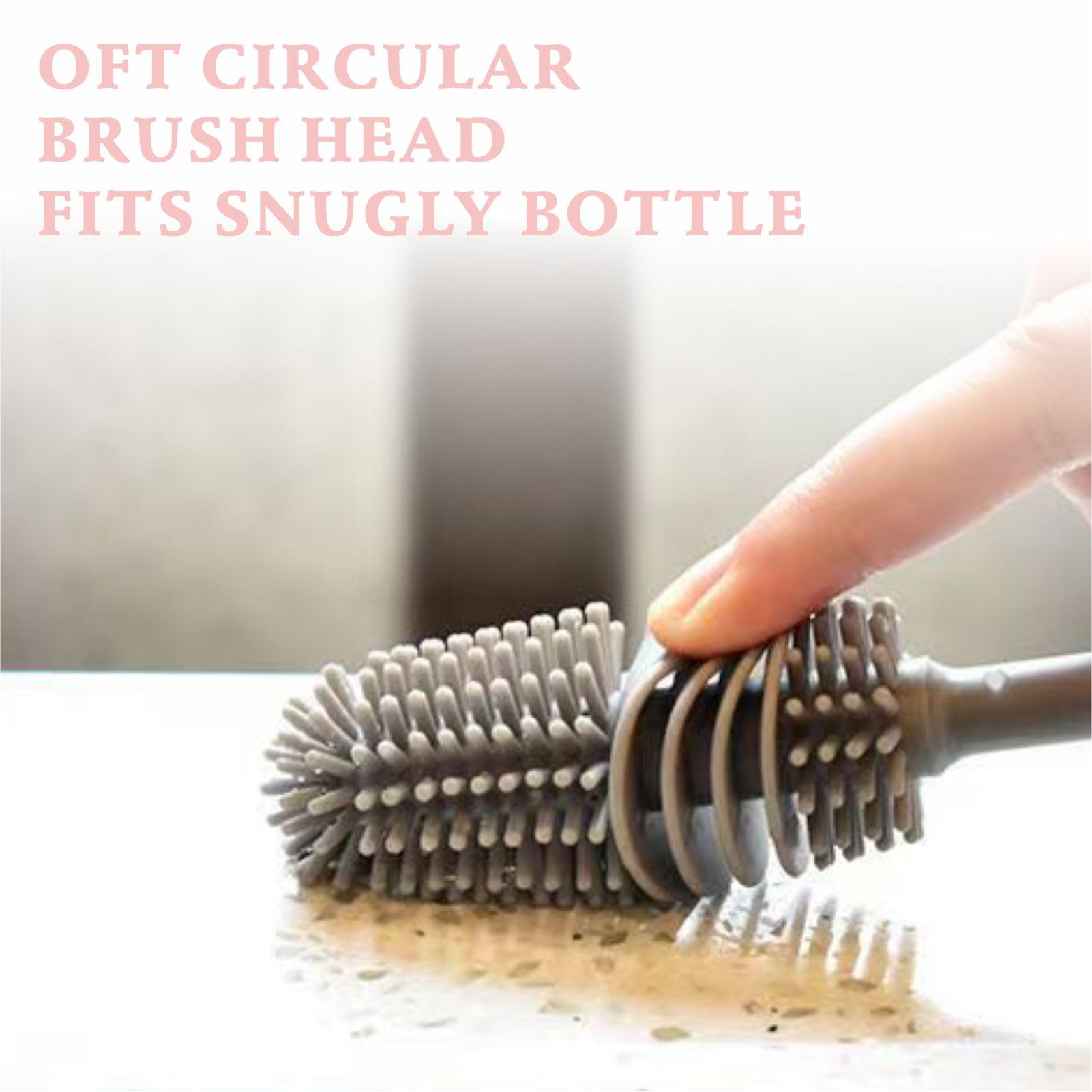 MODADOG brush cleaning a narrow-neck bottle, showing reach