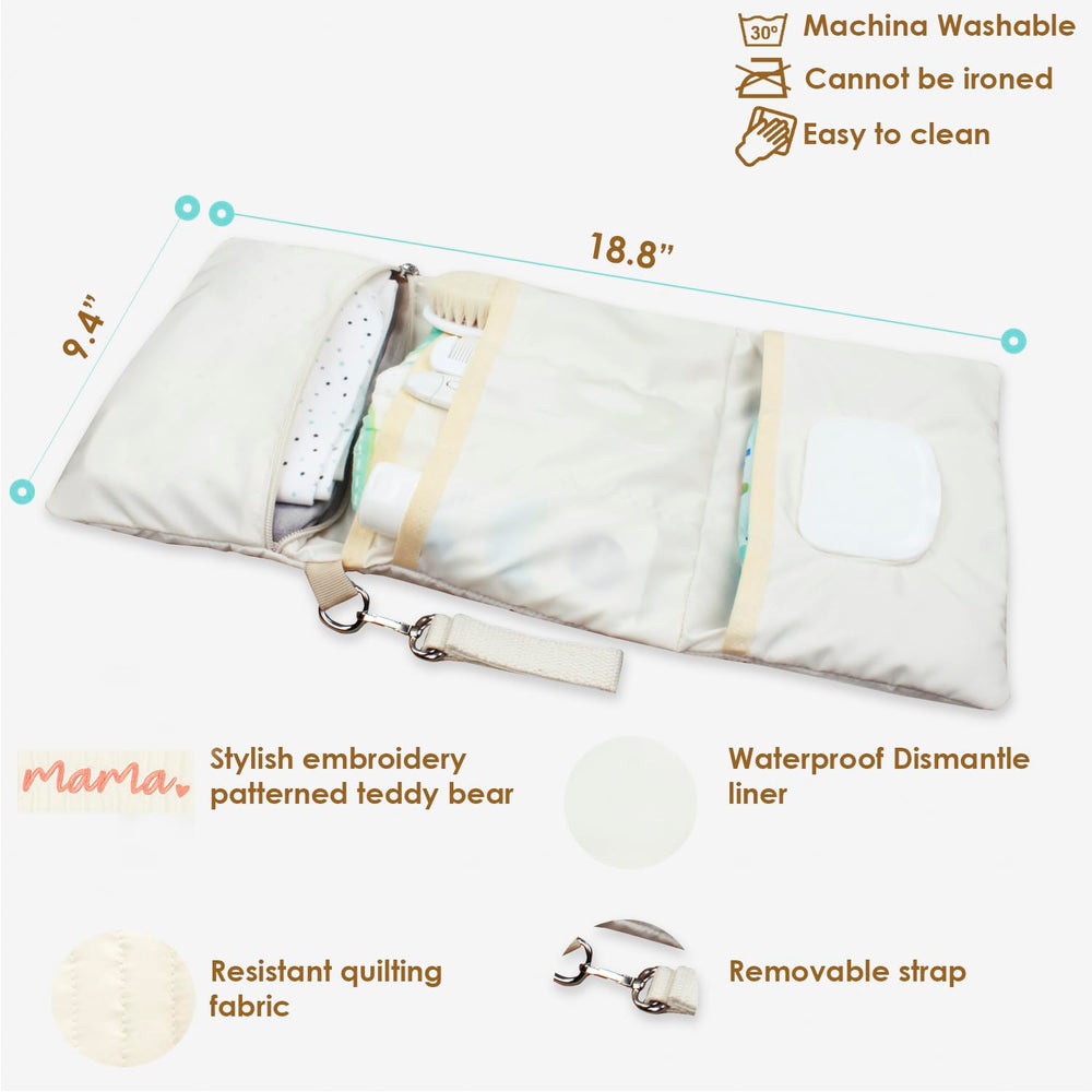 MODAKIDS organizer features multiple compartments for diapers, wipes, and essentials.
