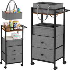Modanais baby diaper caddy top panel shows sturdy construction for bedside changes.