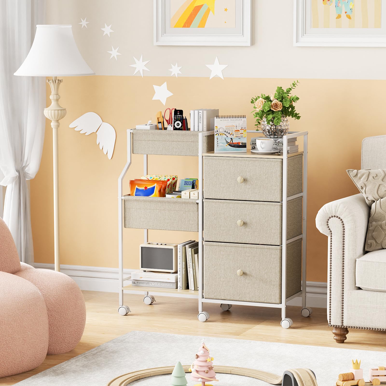 Modanais detachable dividers let you customize space for baby items, toys, or cosmetics.