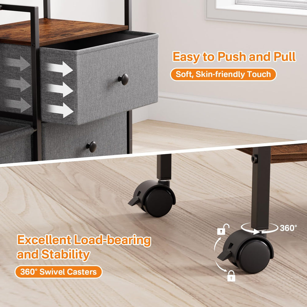 Modanais diaper caddy cart fabric drawers paired with a metal frame feel sturdy.