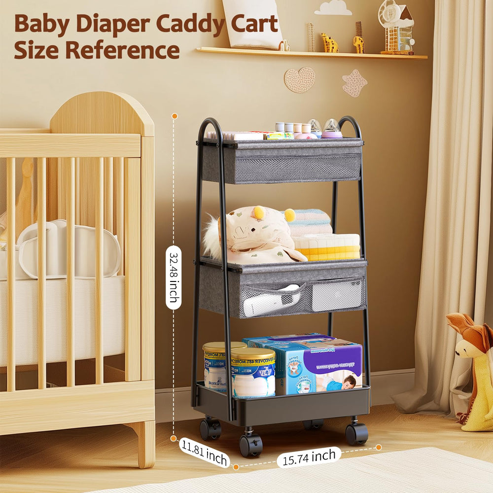 Modanais wood-metal frame emphasizes durable, stylish nursery storage