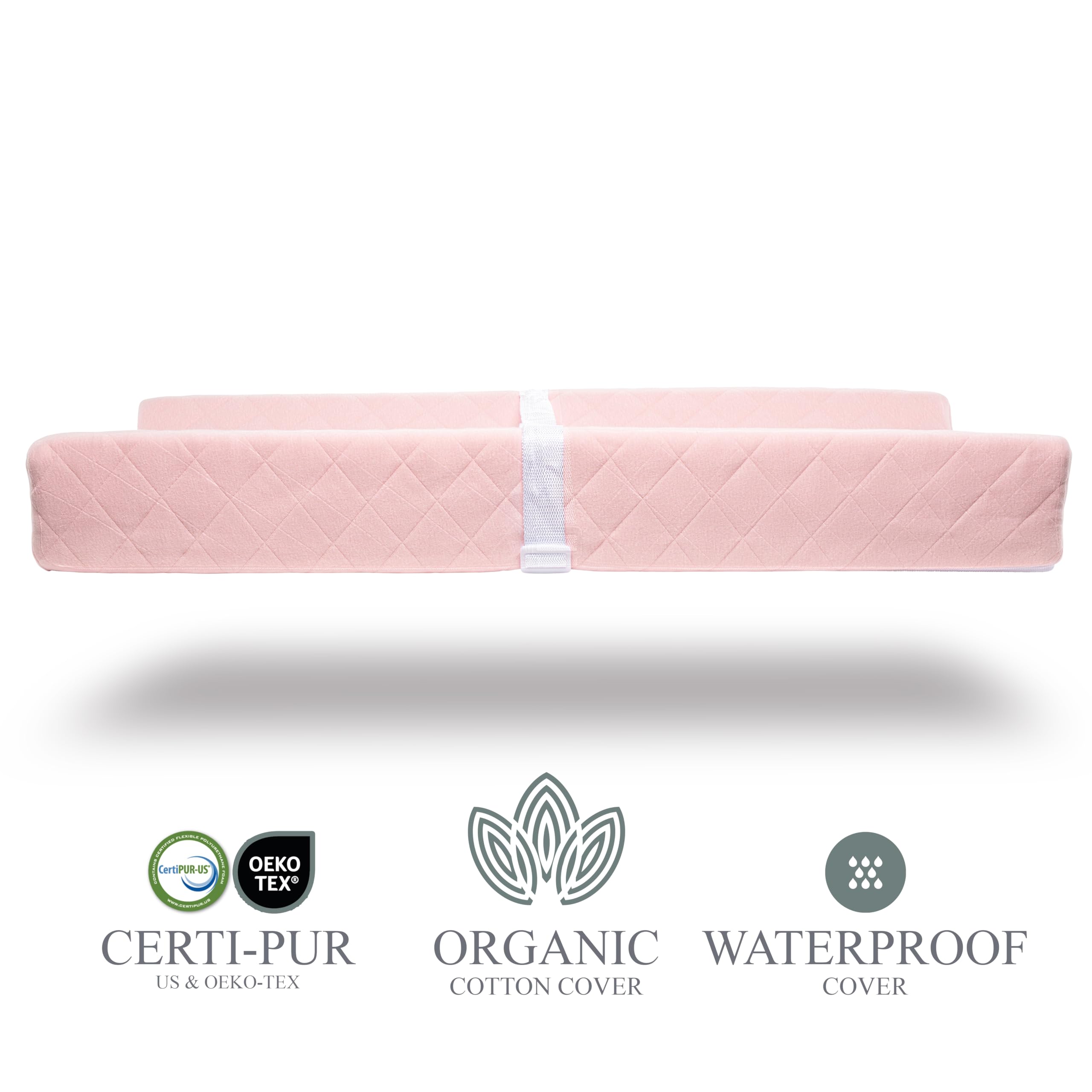 Modera changing pad waterproof mattress keeps surfaces clean and dry during use.