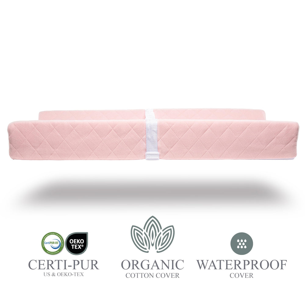 Modera changing pad waterproof mattress keeps surfaces clean and dry during use.