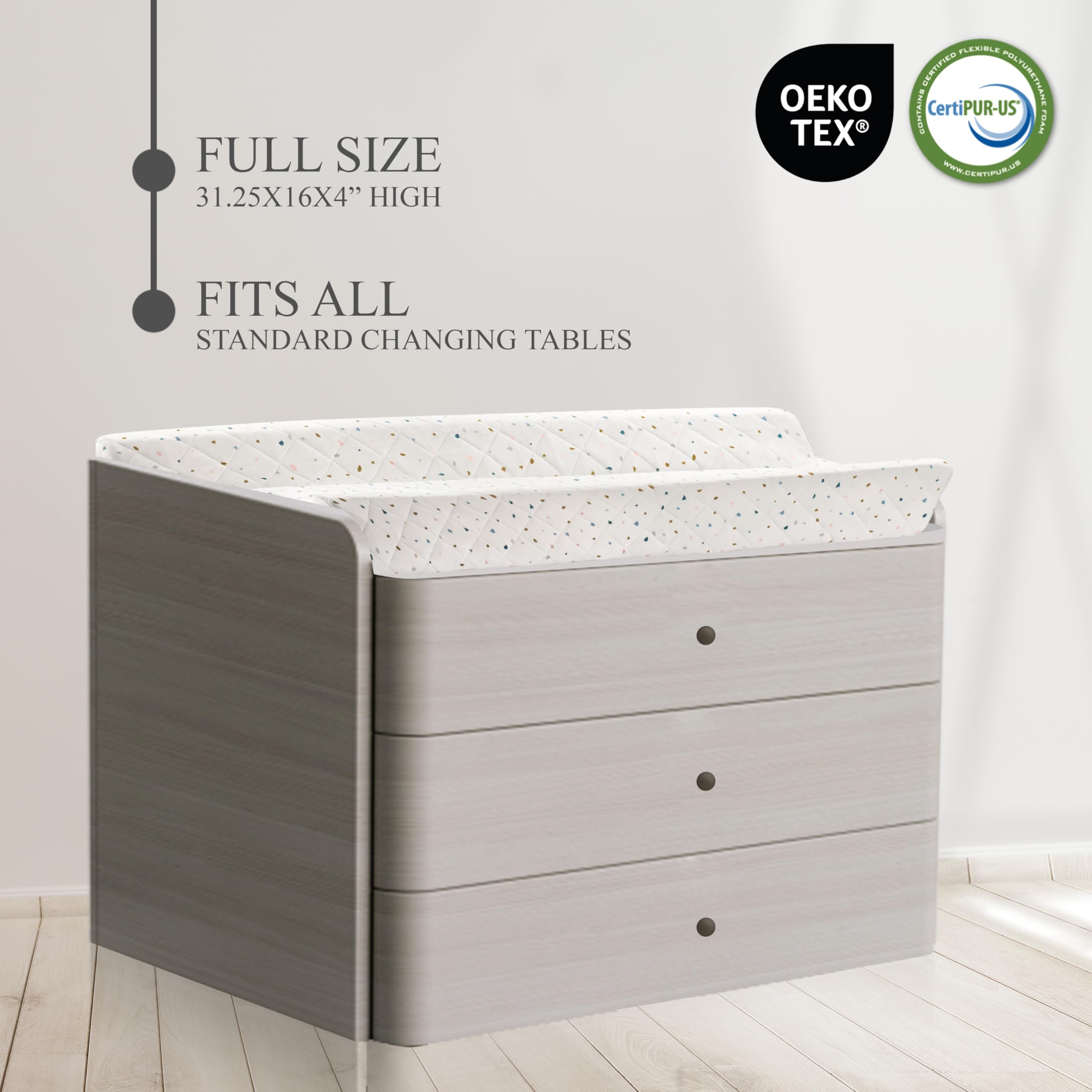 Modera Non-Slip Bottom prevents sliding on any surface.