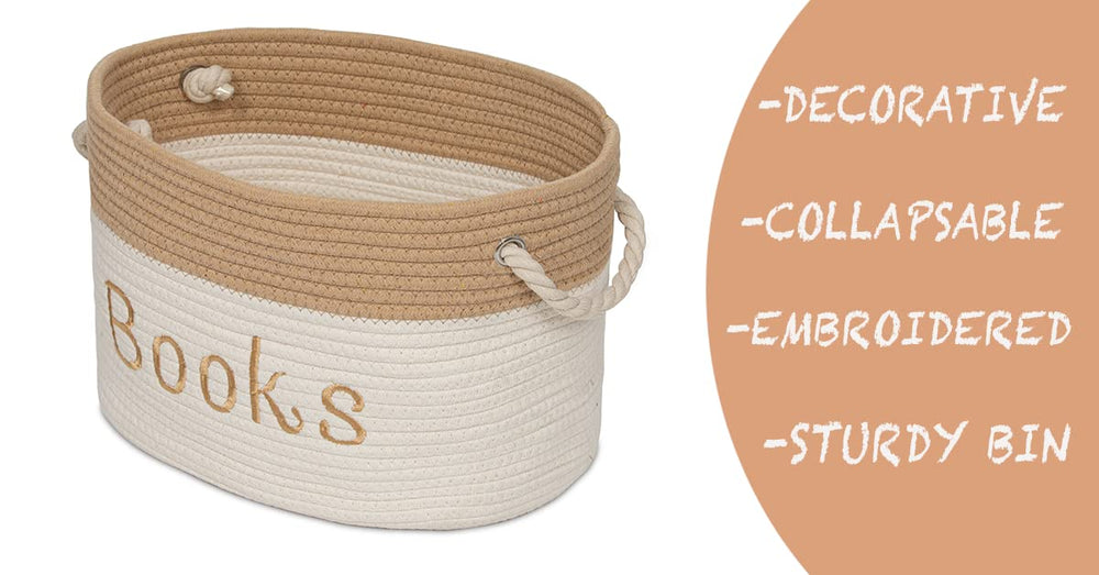 Embroidered storage bin from Modern Designs Pro adds fashion-forward storage to playrooms.