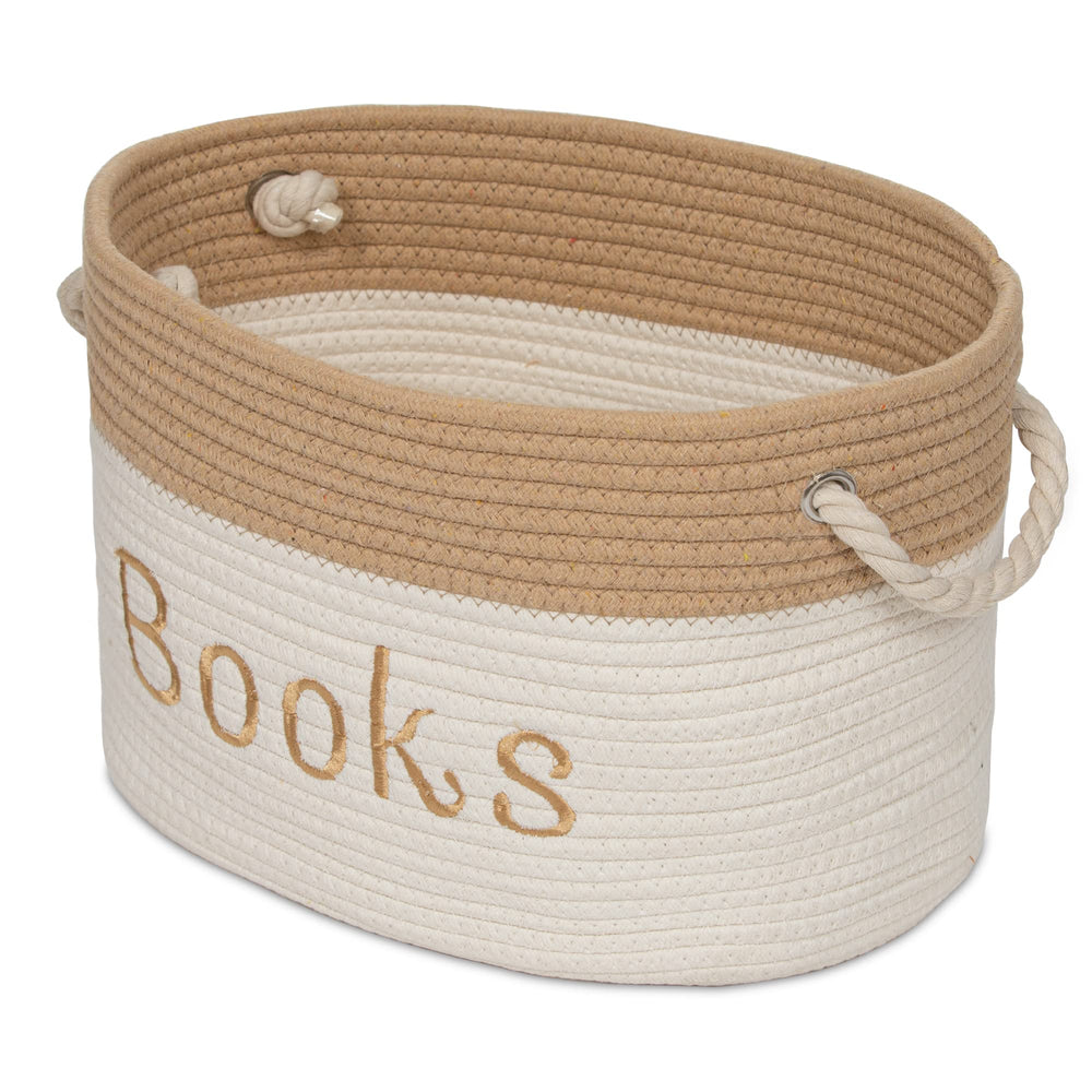 Close-up of sturdy rope handles on Modern Designs Pro rope storage basket for everyday use.