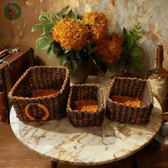 Modern Granny small baskets with color contrast ideal for desk supplies