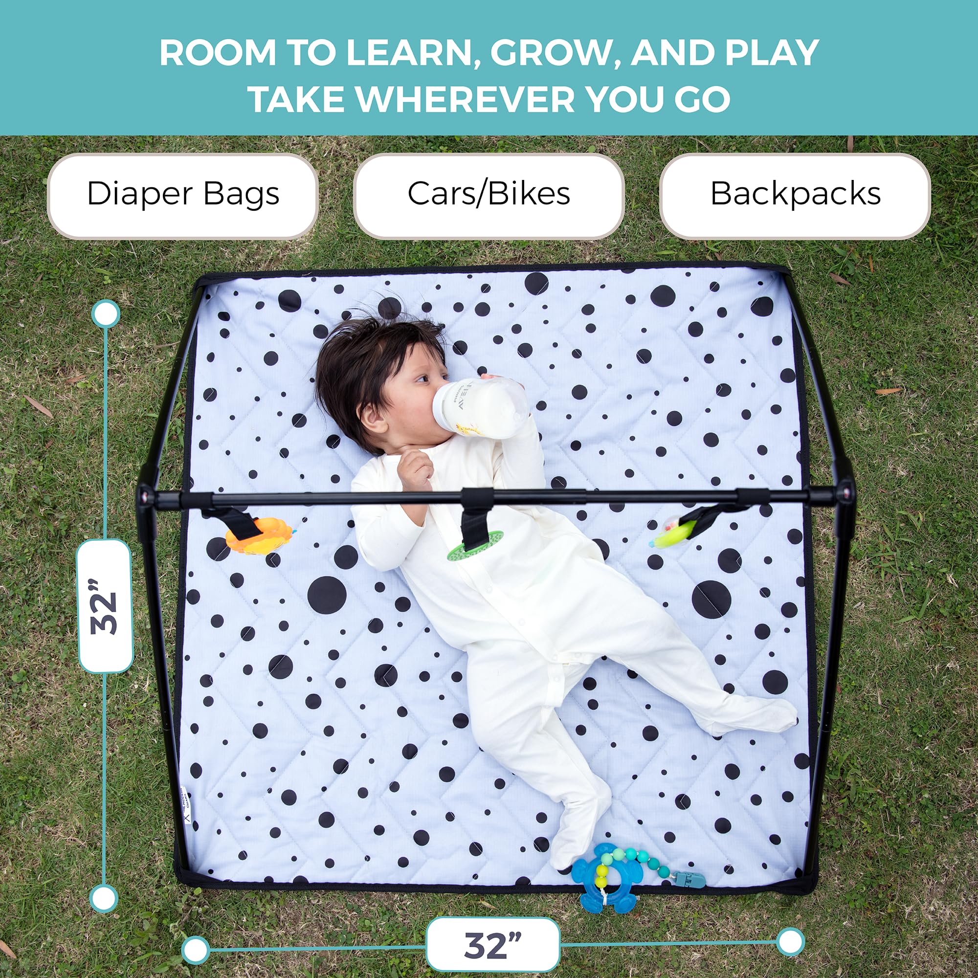 The Modern Ohana travel baby play mat with carrying-case for hotel stays.