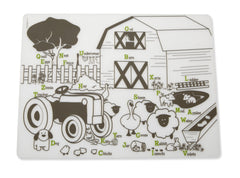 Modern-Twist Mark-Mat placemat featuring a doodling surface for interactive mealtime fun.