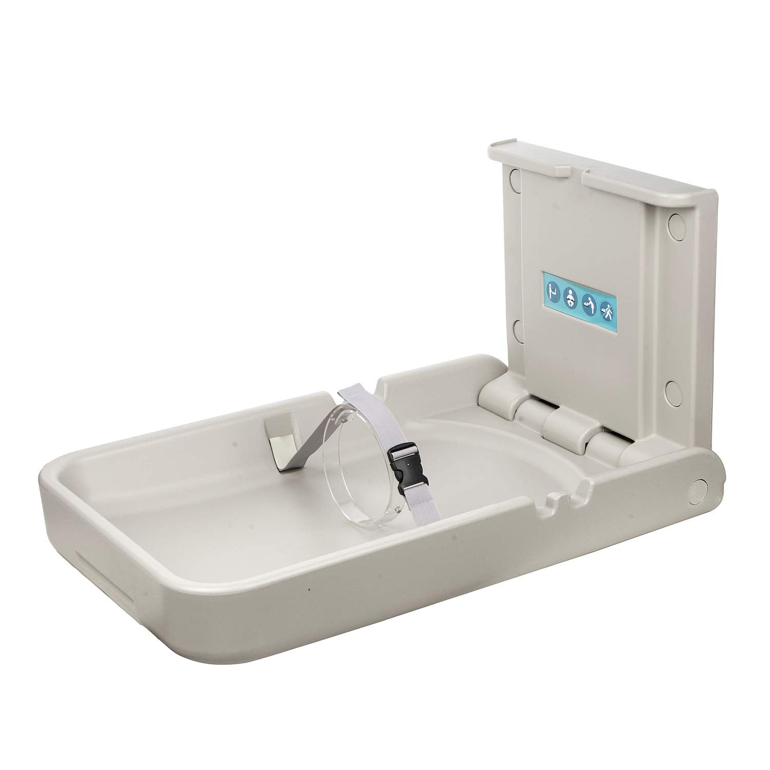 Modundry baby changing station wall-mount front view showcases compact, durable design for busy restrooms.