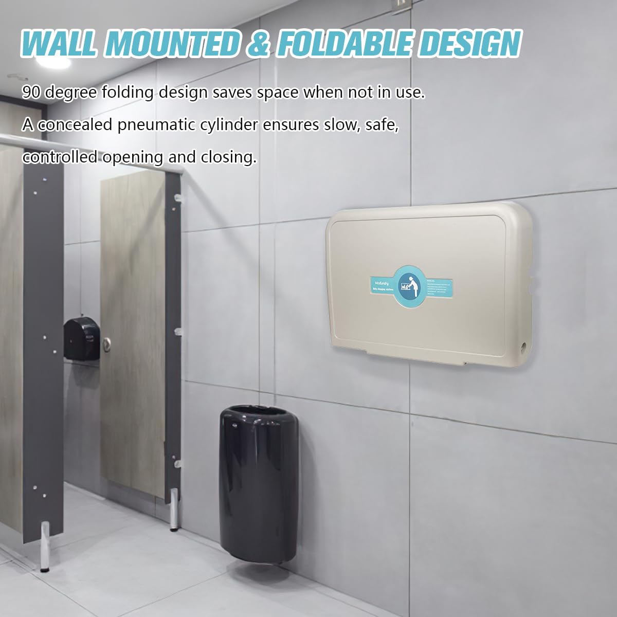 Modundry sanitary paper liner dispensers keep supplies handy during changes.