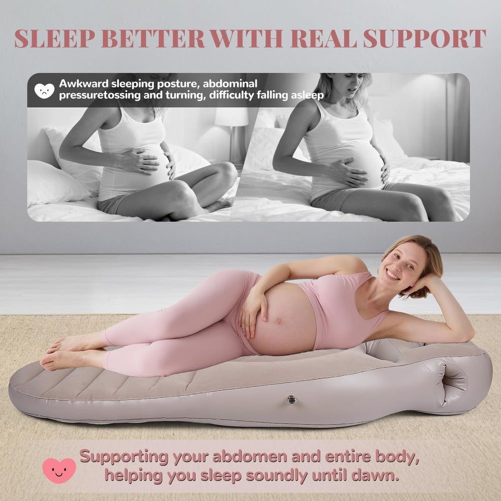MOELUM pregnancy pillow head-hole provides neck and head support for restful naps.