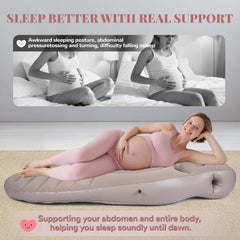 MOELUM pregnancy pillow head-hole provides neck and head support for restful naps.