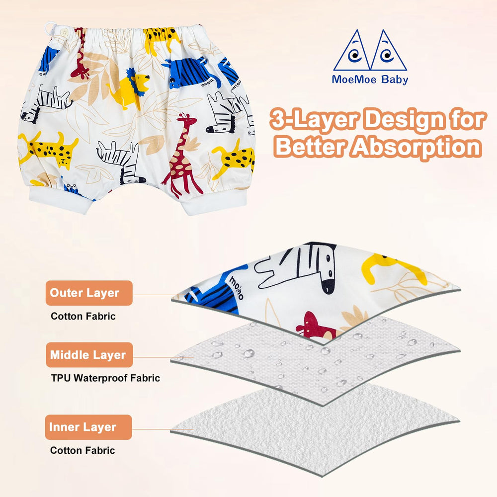 MOEMOE BABY bedwetting diaper pants ribbed cuffs closeup for leak protection