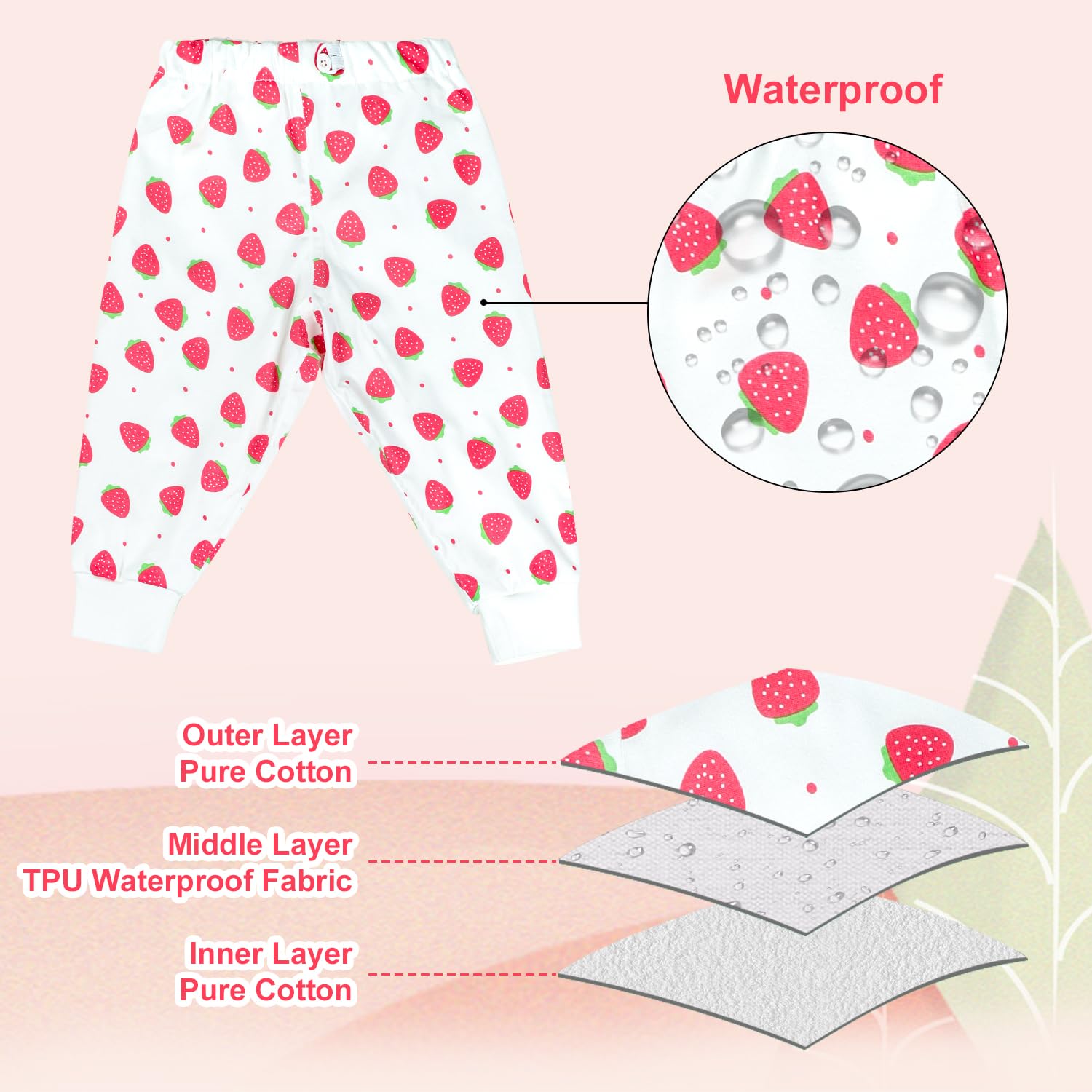 MOEMOE BABY outer cotton and TPU middle layer delivers comfort and protection.