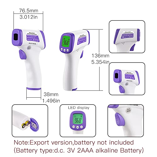 MOES Forehead Thermometer battery compartment highlights portable use.