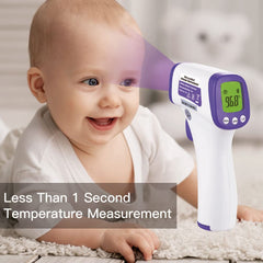 MOES Forehead Thermometer in forehead mode enables fast screening.