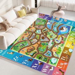 MOFAZEE Zoo Map Carpet animal illustrations zoom-in support interactive learning experiences.