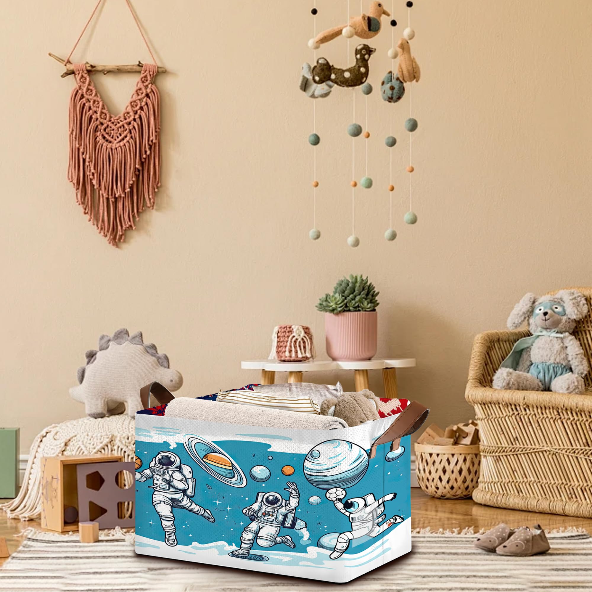 Mogifedc astronaut basket in kids room pairs decor with organization