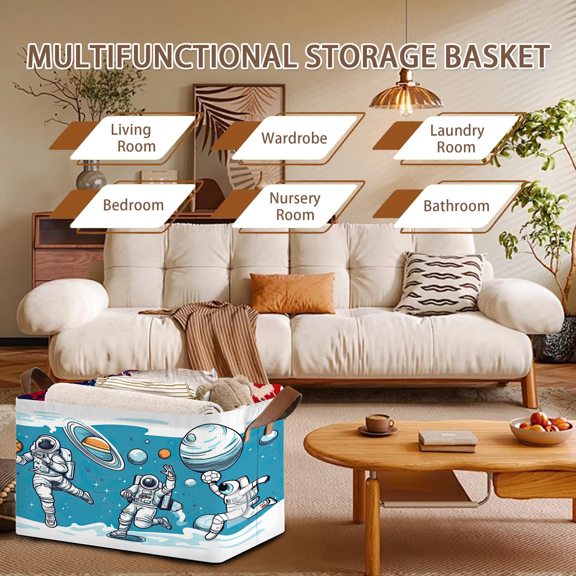 Mogifedc astronaut basket open top provides quick access to toys