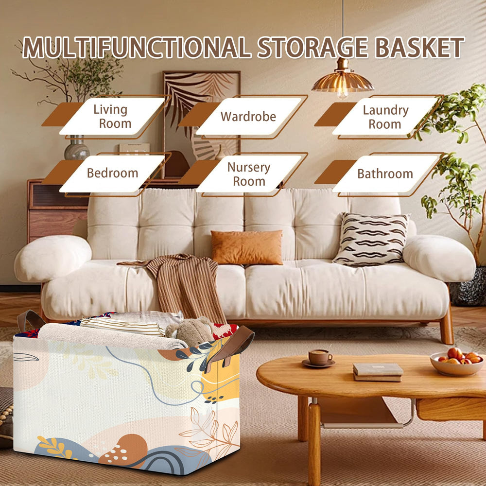 Mogifedc Boho Floral basket with handles ideal for easy transport around home