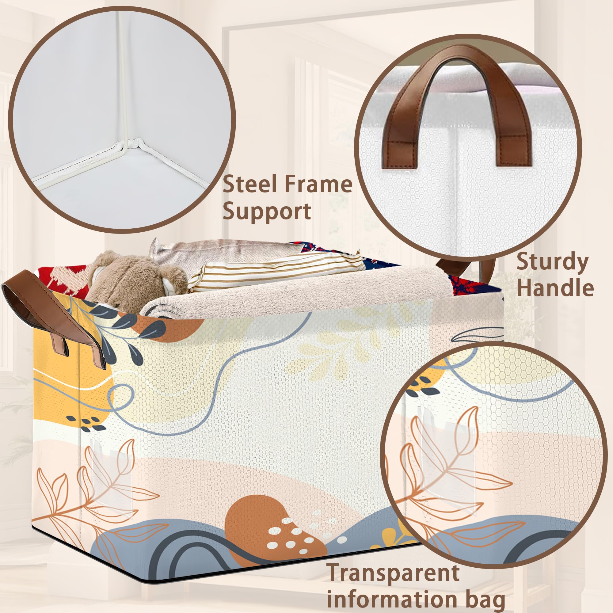 Mogifedc Boho Floral basket sturdy top wires support structure keeps upright