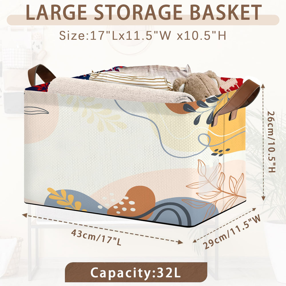 Mogifedc Boho Floral basket collapsed for storage showcasing space-saving design