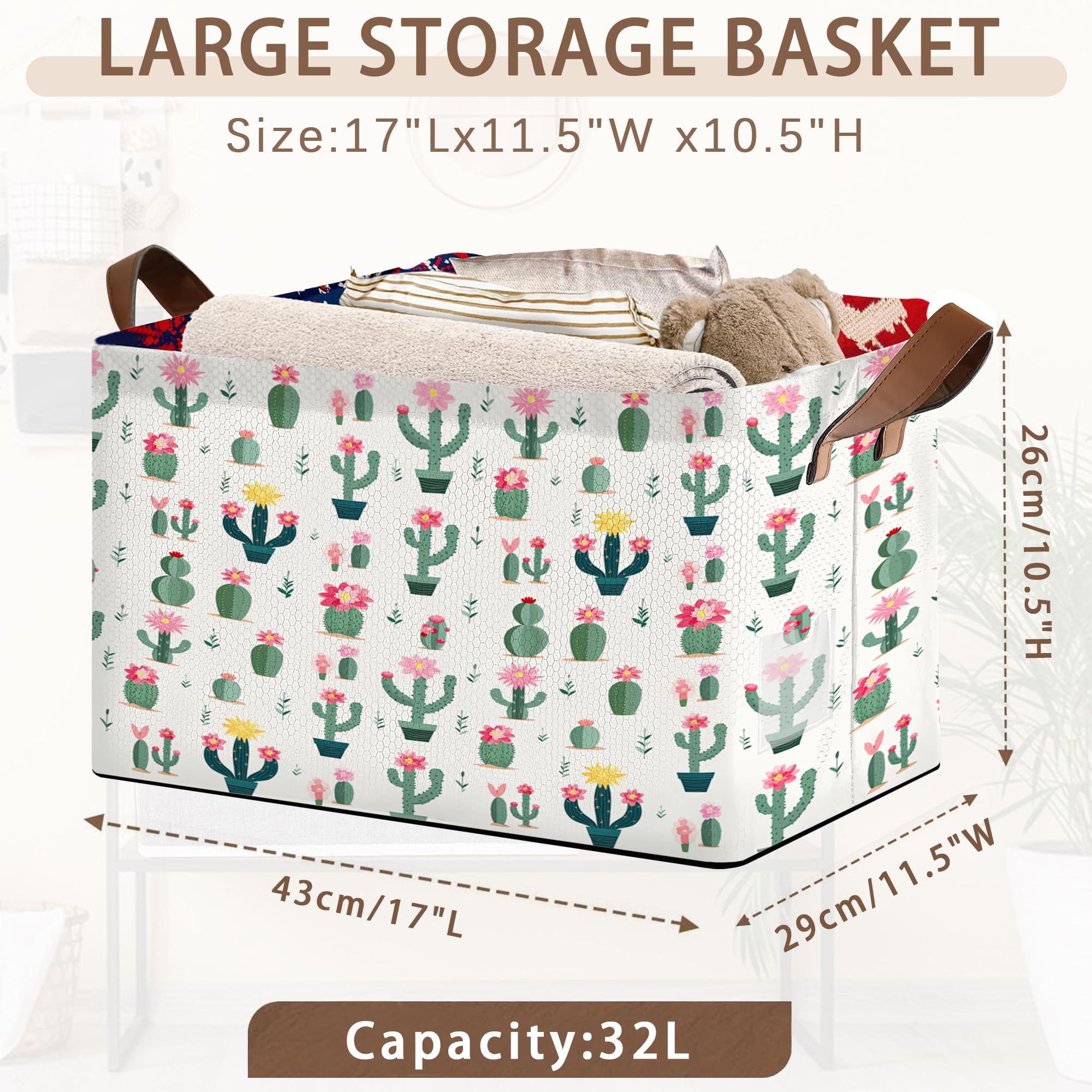 Mogifedc Desert Bloom storage basket collapsible demonstrates space-saving convenience