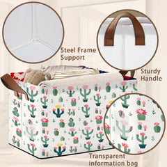Mogifedc Desert Bloom storage basket leather handles enable easy transport with sturdy grip