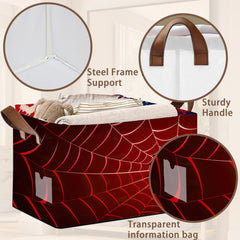 Mogifedc Red Spider Web Box collapsed for compact, stowaway-friendly storage