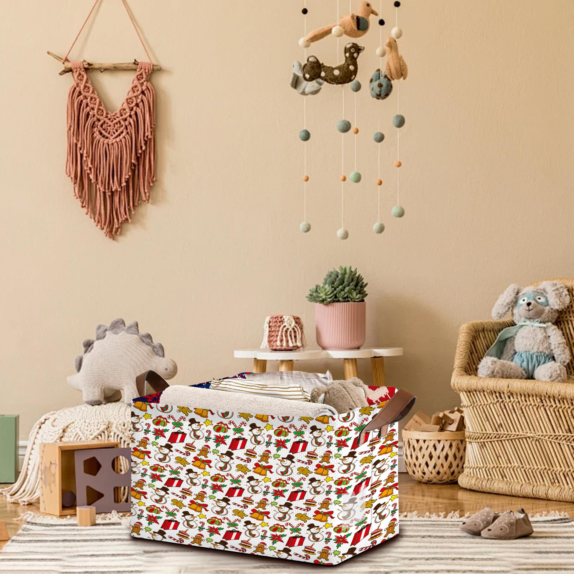 Mogifedc storage basket in living room demonstrates versatile organization.