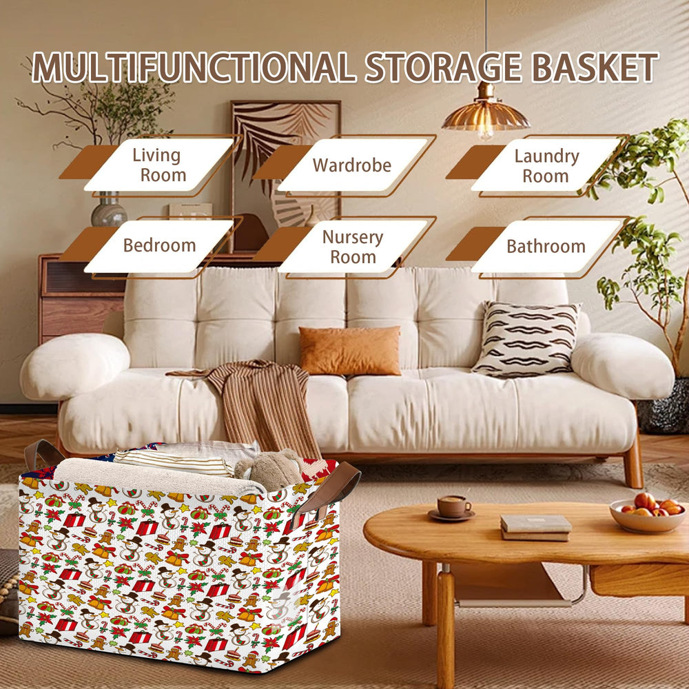 Mogifedc storage basket for multiroom use supports laundry, pet items, and decor.
