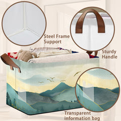 Mogifedc Sun Mountains storage basket with leather handles for easy transport.