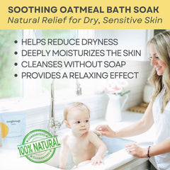Dissolving mogimogi bath soak in warm water for a mess-free bath