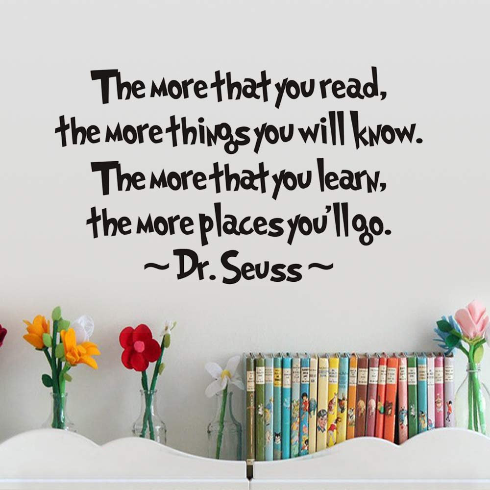 MoharWall kids room decal with Dr.Seuss quotes brightens walls and sparks imagination.