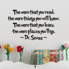 MoharWall kids room decal with Dr.Seuss quotes brightens walls and sparks imagination.