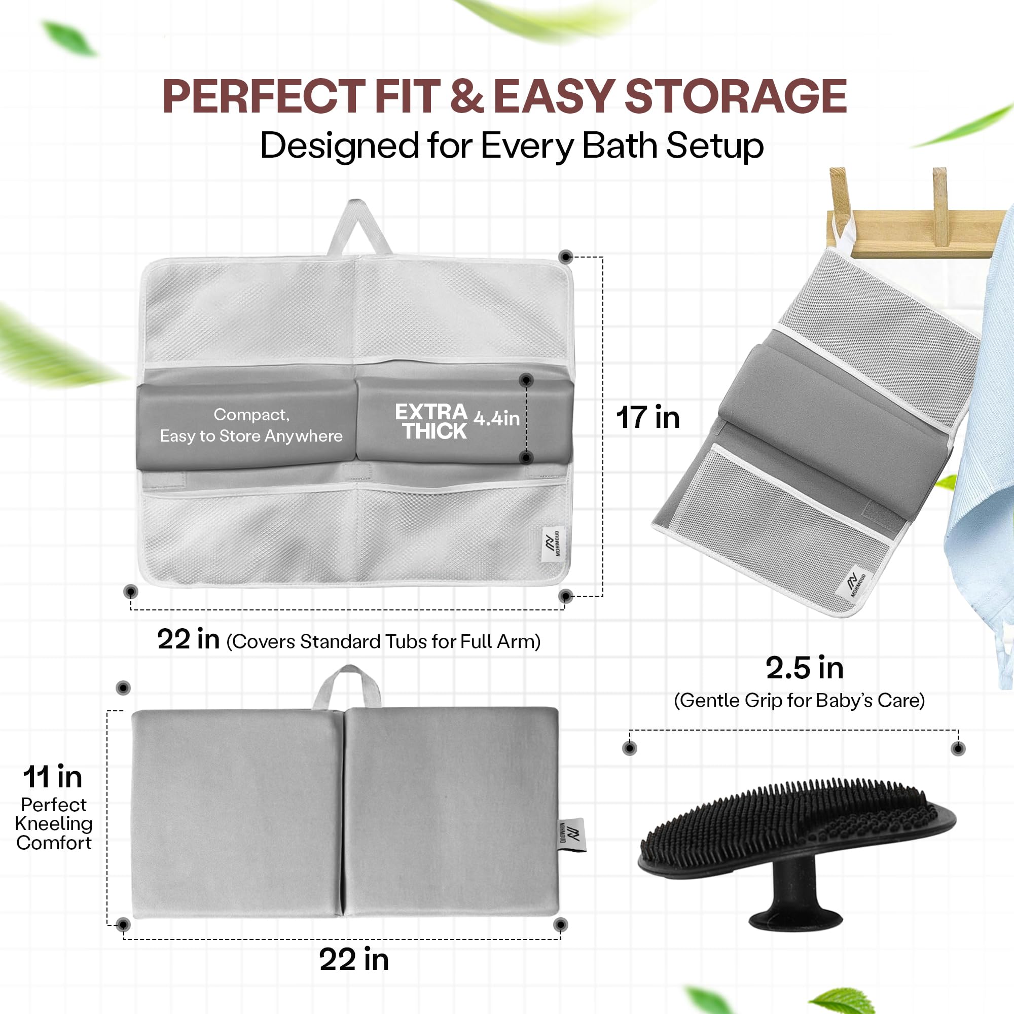 Mohmoud knee/elbow set with breathable mesh pockets for organizing essentials