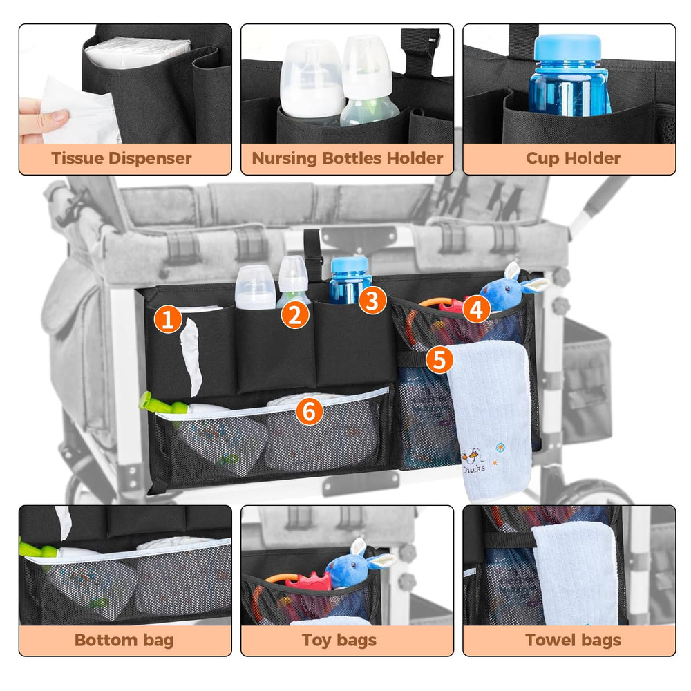 MOJELIM bag size 28.5 x 13.5 inches aids wagon organization