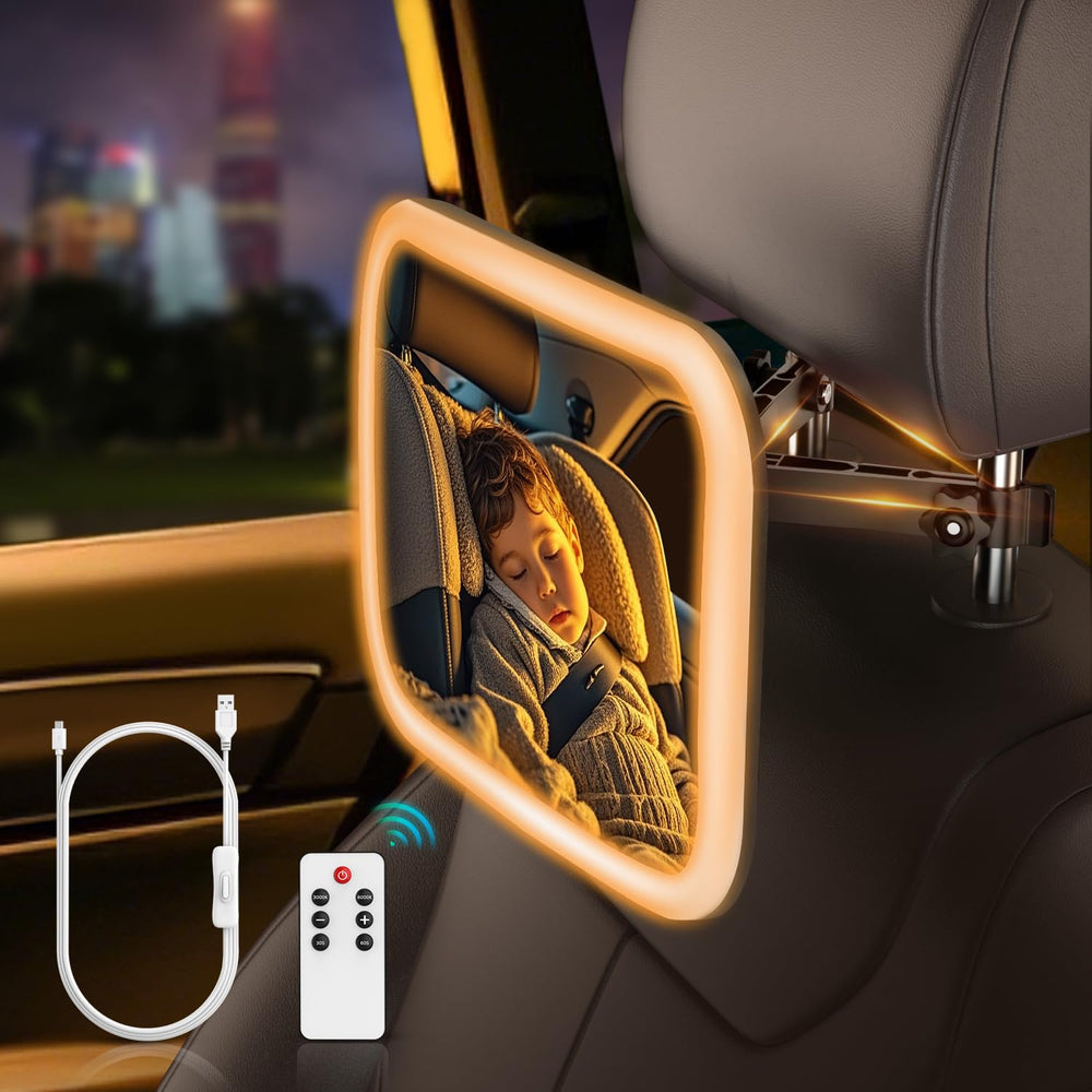 MoKo baby car mirror light-remote for easy nighttime monitoring