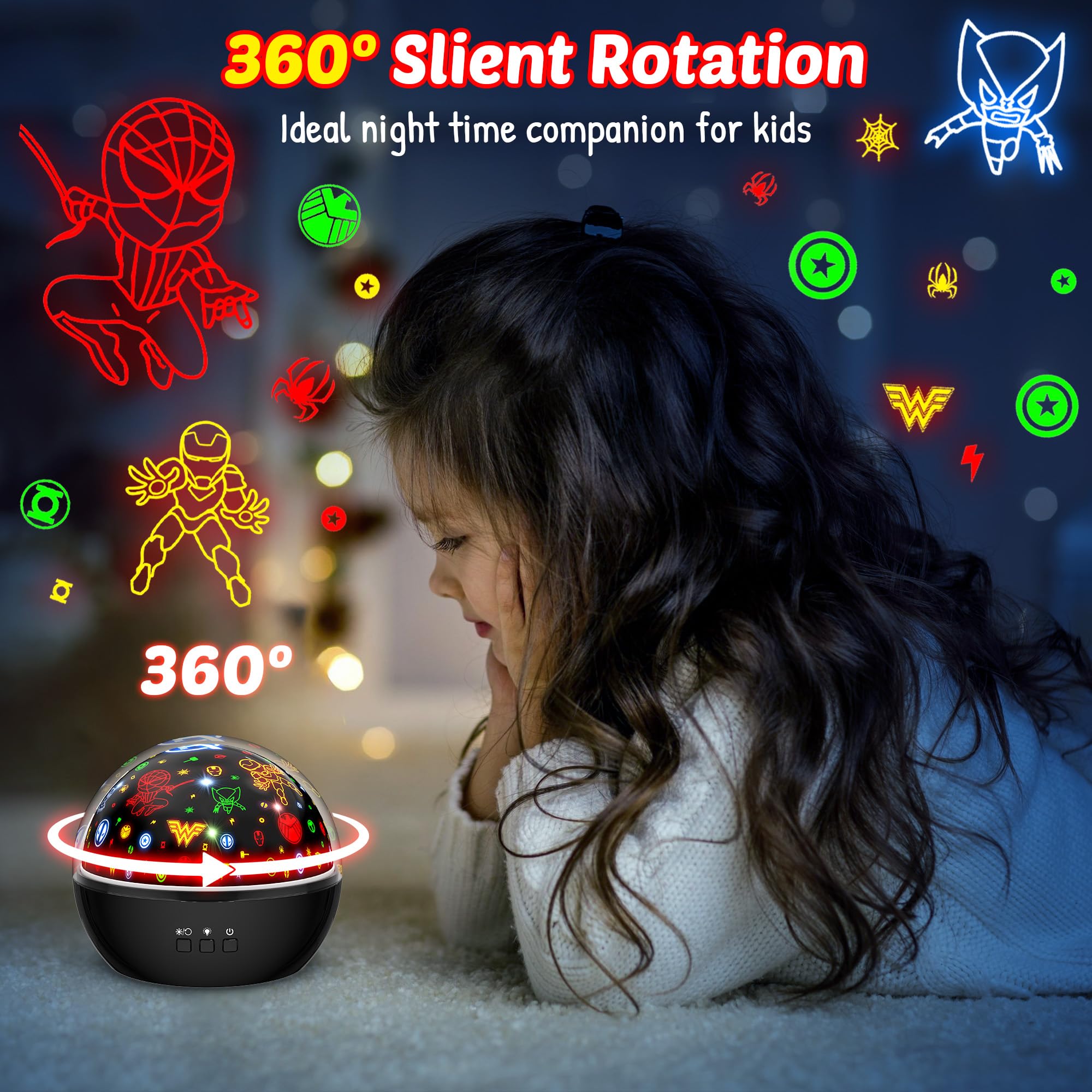 MOKOQI 360-degree rotating night light bathes the room in soft glow